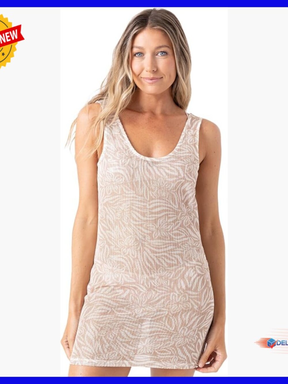 Midi Sundress Coverup Casual Beach Dress Lightweight Pull On